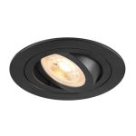 SLV New Tria 75 Spot Aluminium Zwart Rond | Zaagmaat 75mm - Geschikt voor 1x GU10 