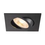 SLV New Tria 68 Spot Aluminium Zwart Vierkant | Zaagmaat 68mm - Geschikt voor 1x GU10 