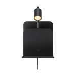 Nordlux Wandlamp Roomi Metaal Zwart | IP20 - Geschikt voor 1x GU10 - met USB