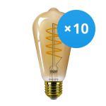 Voordeelpak 10x Philips MASTER Value LED Lamp E27 Edison Filament Goud 4W 250lm - 818 Zeer Warm Wit | Dimbaar - Vervangt 25W