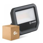 Voordeelpak 6x Ledvance LED Floodlight Aluminium Zwart 17W 2200lm 100D - 830 Warm Wit | IP66 - Symmetrisch