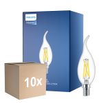 Voordeelpak 10x Philips MASTER LED E14 Gebogen-tip Kaars Filament Helder 2.5W 340lm - 922-927 Dim To Warm | Beste Kleurweergave - Dimbaar - Vervangt 25W
