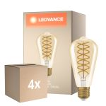 Voordeelpak 4x Osram Vintage 1906 LED E27 Edison Filament Goud 8.8W 806lm - 824 Zeer Warm Wit | Dimbaar - Vervangt 60W