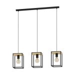 Eglo Hanglamp Libertad Staal Hout Zwart Bruin | IP20 - Geschikt voor 3x E27 