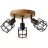 Brilliant Gwen Plafondlamp Metaal Hout Zwart | 350mm - Geschikt voor 3x E14