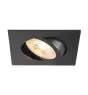 SLV New Tria 68 Spot Aluminium Zwart Vierkant | Zaagmaat 68mm - Geschikt voor 1x GU10 