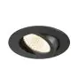 SLV New Tria Universeel 68 Spot Aluminium Zwart Rond 8.6W 600lm 60D - 925-930-940 CCT | Zaagmaat 68mm -  Beste Kleurweergave - Dimbaar 