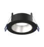 Noxion LED Spot Ares Diep ring Zwart - met Binnenring Zilver | Zaagmaat 68mm - incl. GU10 Fitting
