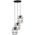 Brilliant Gwen Hanglamp Metaal Hout Zwart | 420mm - Geschikt voor 3x E27