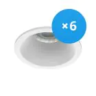 Voordeelpak 6x Noxion Inbouw Spot D-round MR16 Wit | Zaagmaat 70mm - GU10 Fitting