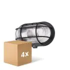 Voordeelpak 4x D'Lite Wandlamp Ecco Zwart Ovaal | IP44 - Geschikt voor 1x E27