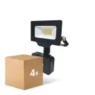 Voordeelpak 4x Noxion LED Floodlight Beamy G3 10W 1100lm 100D - 840 Koel Wit | IP44 - Bewegings- en Lichtsensor - Symmetrisch
