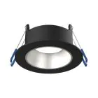 Noxion LED Spot Ares Diep ring Zwart - met Binnenring Zilver | Zaagmaat 68mm - incl. GU10 Fitting
