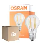 Voordeelpak 6x Osram LED Superstar E27 Peer Filament Helder 7.5W 1055lm - 940 Koel Wit | Beste Kleurweergave - Dimbaar - Vervangt 75W