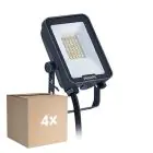 Voordeelpak 4x Philips LED Floodlight Ledinaire BVP167 10W 1200lm 110D - 830-840-865 CCT | IP65 - Symmetrisch