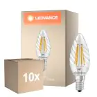 Voordeelpak 10x Ledvance Classic LED E14 TWisted Kaars Filament Helder 3.4W 470lm - 827 Zeer Warm Wit | Vervangt 40W